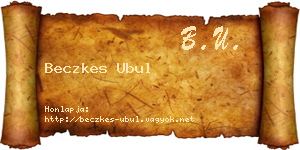 Beczkes Ubul névjegykártya